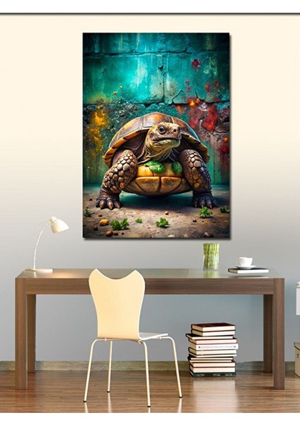 Kanvas Tablo Kaplumbağalar ve Şehir 50X70 cm modelleri