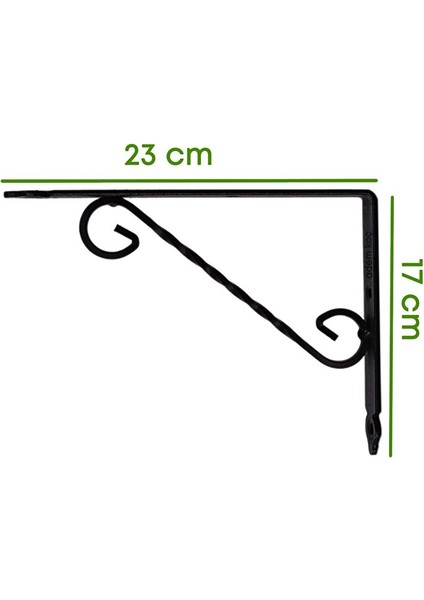Ferforje Raf Altı Metal L Ayak - 23X17 cm 2 Adet