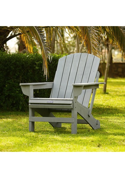 Ahşap Bahçe Sandalye Gri Adirondack