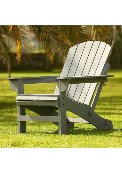 Ahşap Bahçe Sandalye Gri Adirondack