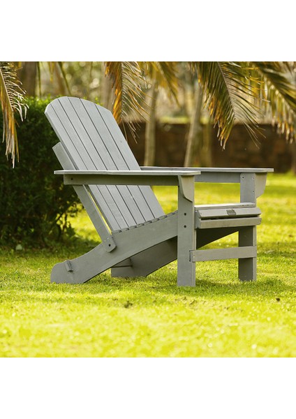 Ahşap Bahçe Sandalye Gri Adirondack