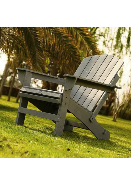 Ahşap Bahçe Sandalye Gri Adirondack