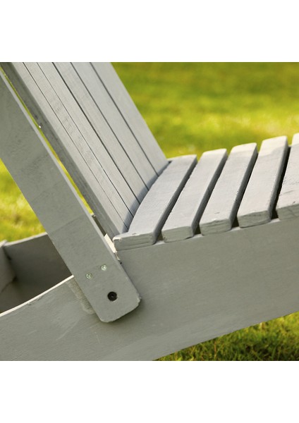 Ahşap Bahçe Sandalye Gri Adirondack