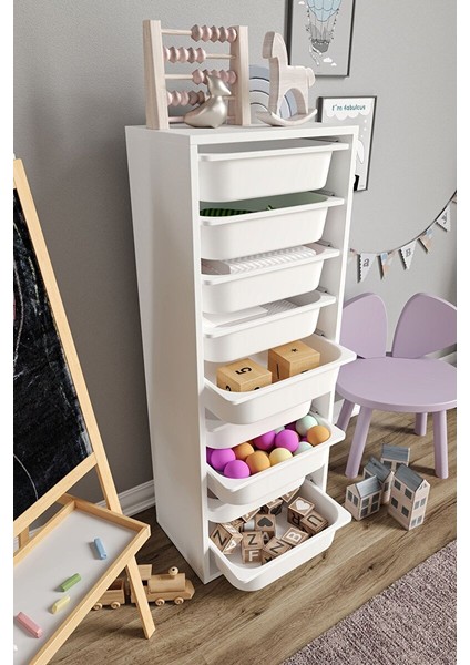 %100 Mdf - Xl Mono 9 Sepetli Oyuncak Dolabı (XLARGEDUO16SEPET-9O-BEYAZ) fırsatları