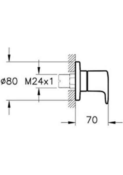 Root Round Ankastre Stop Valf A4273029 Sıva Üstü Grubu - Soft Bakır