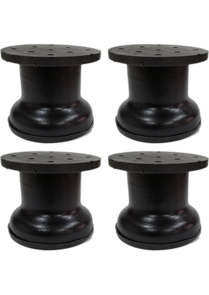 5 cm Çap 42 mm Ayarlı Metal Dolap Vestiyer Komidin Baza Ayağı Siyah 4 Adet