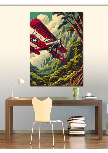 Kanvas Tablo Kırmızı Uçak Ile Gösteri Uçuşu 50X70 cm fiyatları
