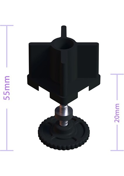 50X50 Gizli Ayarlı Rotil Ayak Takımı Siyah