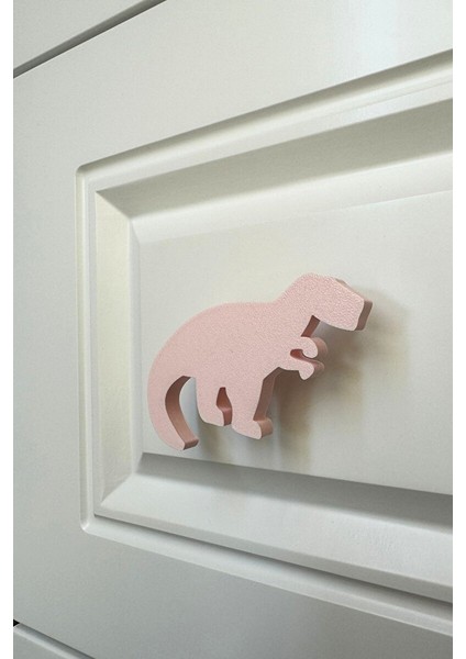 Pembe Dino 1 Dolap Kulpu-Çocuk Odası, Mutfak ve Banyo Için Modern,sevimli ve Dayanıklı Mobilya Kulp