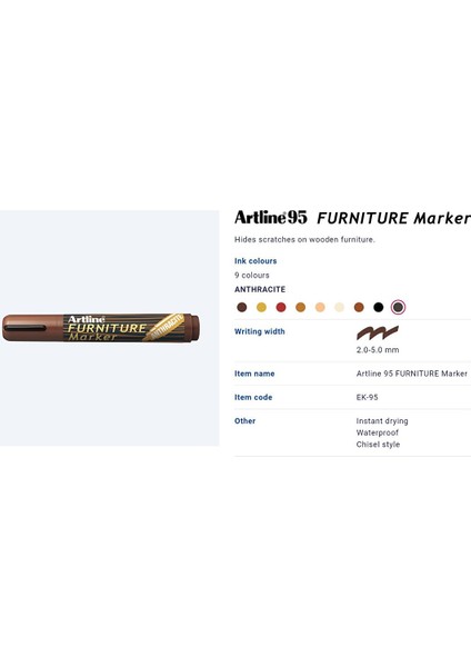 Ahşap Rötuş Kalemi Antrasit- Anthracite (EK95) modelleri