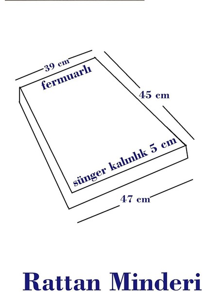 Mi̇rzade 4 Adet Hera Si̇esta Mi̇nderi̇ Su Geçi̇rmez Kumaş 5 cm Gri̇ Sünger-Koyu Gri̇