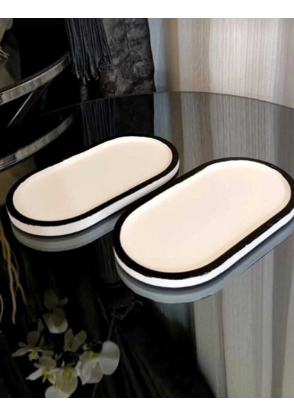 2'li Oval Beton Dekoratif Tabak Takı ve Mum Organizer Seti fırsatları