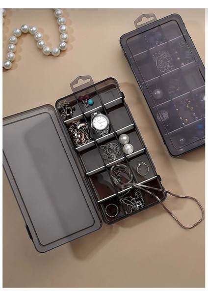 Çok Renkli 15 Bölmeli Kapaklı Takı ve Dikiş Saklama Kutusu