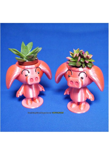 Sevimli Hayvan - Gül Domuz Saksı (Sadece Plastik Aparattır!!!) 3D fiyatları