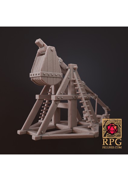 Masa Üstü Savaş Alanları - Ortaçağ Trebuchet (Sadece Plastik Aparattır!!!) 3D