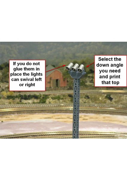 Ho Ölçeklendirin Yeni Avlu Işık Kulesi (Sadece Plastik Aparattır!!!) 3D modelleri