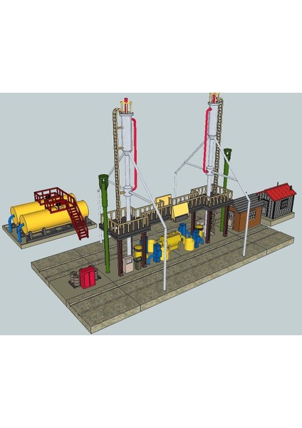 Ho Ölçekli Dizel Yakıt Ikmal Istasyonu (Sadece Plastik Aparattır!!!) 3D