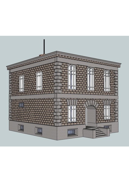 Ho Ölçekli Main Street Polis Karakolu (Sadece Plastik Aparattır!!!) 3D