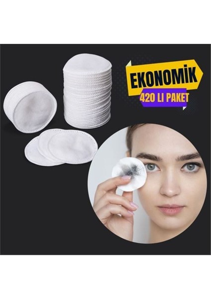 420 Adet Beyaz Kozmetik Disk Pamuk, Yumuşak ve Hafif Temizlik Için Ideal