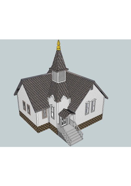 Ho Ölçekli Adirondack Kilisesi (Sadece Plastik Aparattır!!!) 3D modelleri