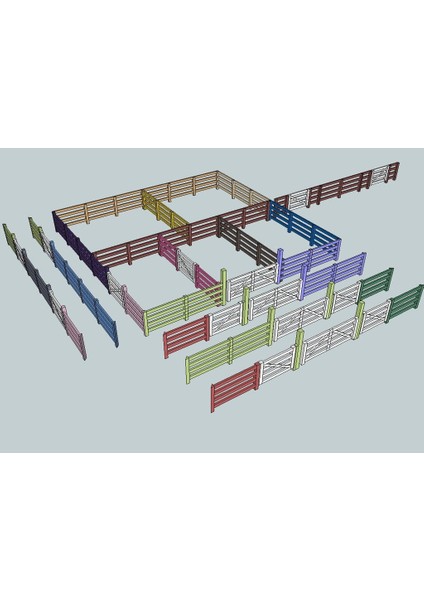 Ho Ölçekli Stockyard (Sadece Plastik Aparattır!!!) 3D