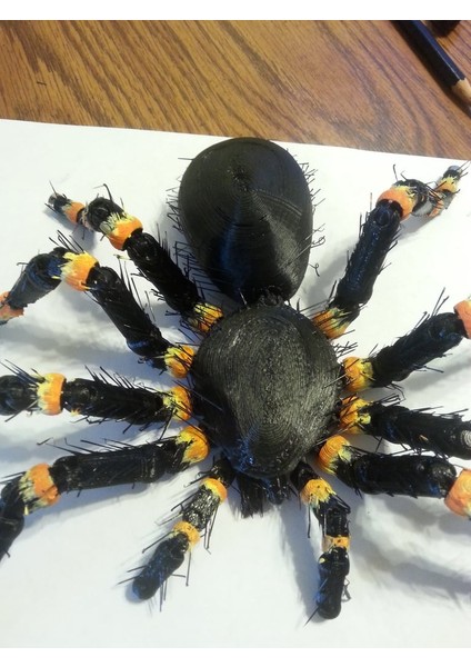 Tüylü Tarantula (Buzdolabı Mıknatıs) (Sadece Plastik Aparattır!!!) 3D