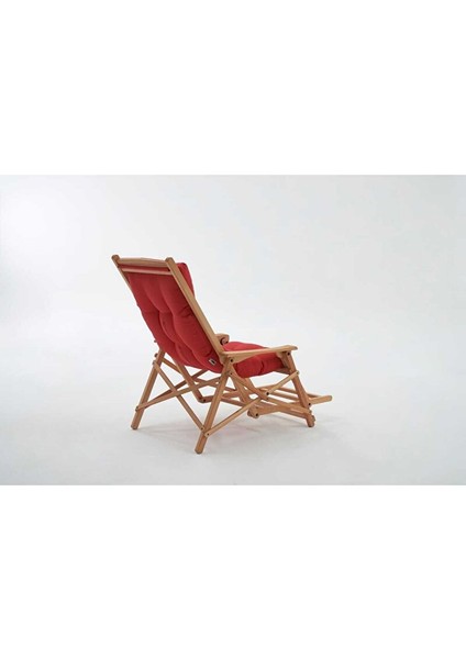 Most Sunbed Şezlong Su Bazlı %100 Ağaç Outdoor Kırmızı Kumaş Silikon Dolgu (Evinize Teslim) Kırmızı modelleri