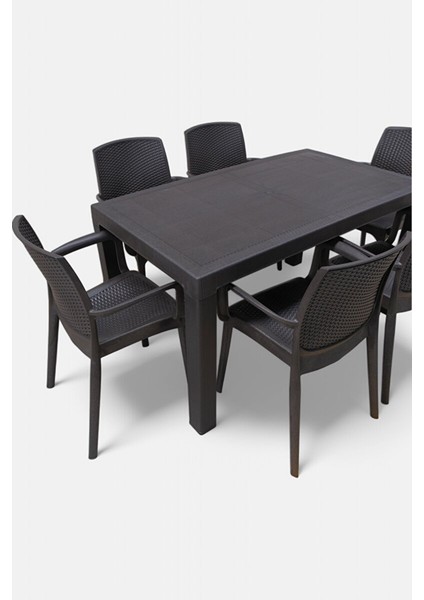 Maya 6 Kişilik Rattan Plastik Bahçe Masa Sandalye Takımı Özel Teslimat ve Montaj indirimleri