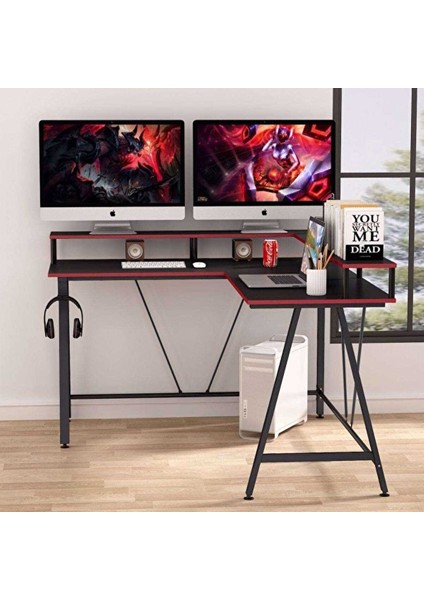 Tasarım L Model Monitör Raflı Oyuncu ve Çalışma Masası indirimleri