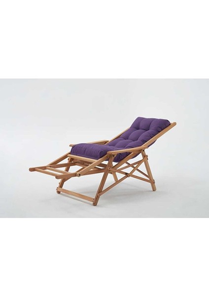 Most Sunbed Şezlong Su Bazlı %100 Ağaç Outdoor Mor Kumaş Silikon Dolgu(Evinize Teslim) Mor modelleri