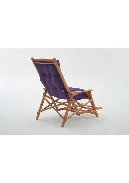 Most Sunbed Şezlong Su Bazlı %100 Ağaç Outdoor Mor Kumaş Silikon Dolgu(Evinize Teslim) Mor fırsatları
