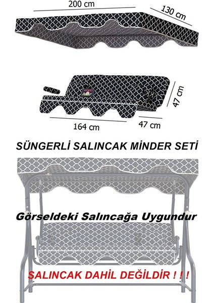 Karaburun 3 Kişilik Salıncak Minder Takımı . Yastık Tente Kolluk Minder Süngerli Set