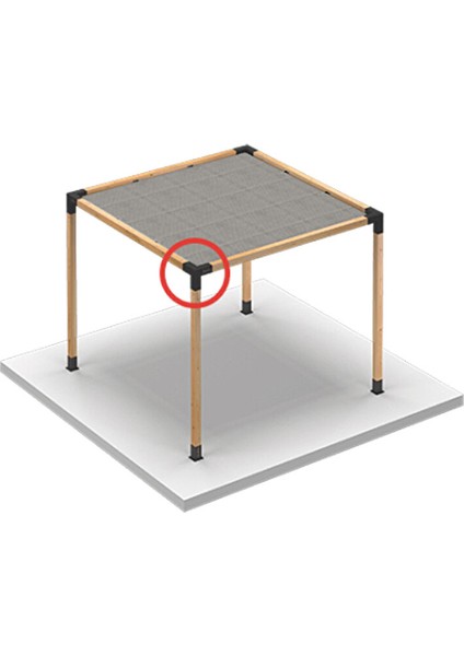 9 x 9 Ahşap Kirişler Için Triflex 3 Kollu Pergola Köşe Kiriş Braketi 2 Parça fırsatları