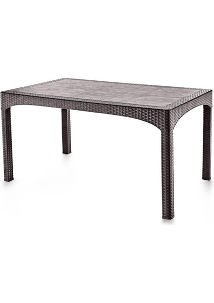 SY-2587 Kahverengi Rattan Dikdörtgen Kapalı Masa 90X150 cm
