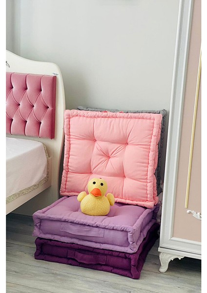 Fransız Yer Minderi 60X60 Puf, Tv Minderi, Balkon Minderi, Palet Minderi, Kış Bahçesi Minderi, Çocuk Minderi, Koltuk Minderi, Lila