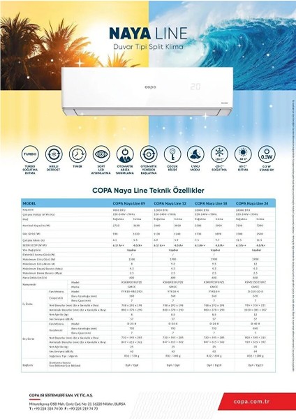 Naya Line R32 24000 Btu A++ Dc Inverter Klima