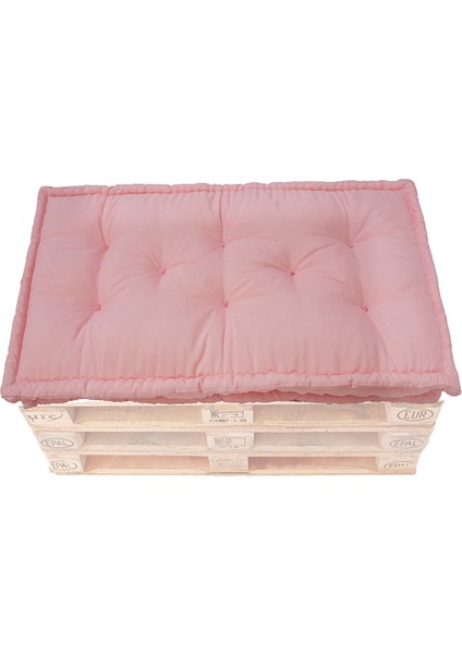 Fransız Yer Minderi Palet Minderi 80X120 Puf Pembe