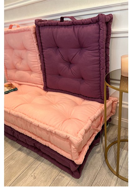 Fransız Yer Minderi Palet Minderi 80X120 Puf Pembe