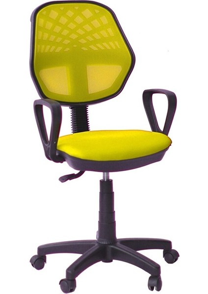 Sarı Fileli Koltuğu Ofis Koltuğu Büro Koltuğu Çalışan Koltuğu Ofis Eleman Koltuğu Sarı