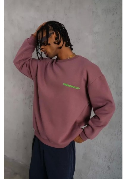 Erkek Baskılı Sweat - Gül Kurusu fiyatları