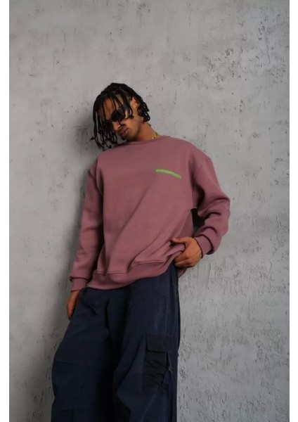 Erkek Baskılı Sweat - Gül Kurusu modelleri