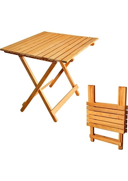 Dekoratif Ahşap Katlanır Masa Piknik Balkon Masası 70CM x 60CM fırsatları