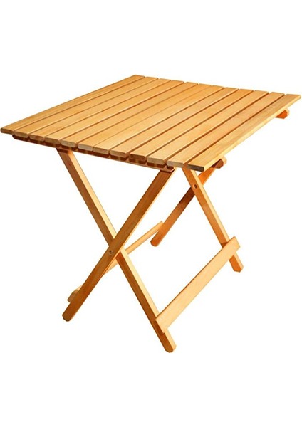 Dekoratif Ahşap Katlanır Masa Piknik Balkon Masası 70CM x 60CM