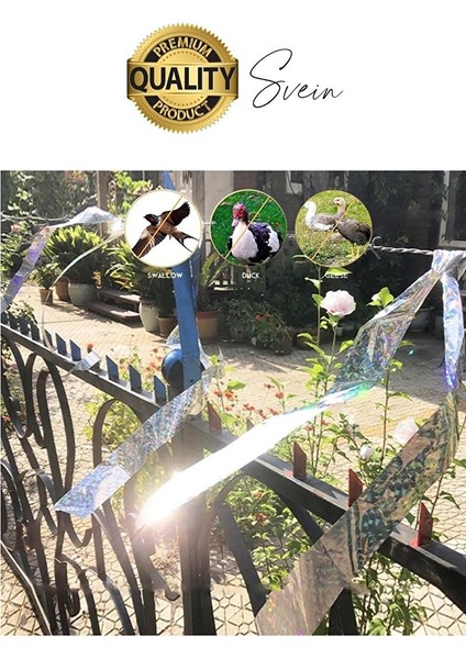 Premium Kuş Kondurmaz Rahatsız Eden Şerit Bant 45 mm x 50 mt Yansıtıcı Kuşsavar Çatı Hologram Bandı fırsatları