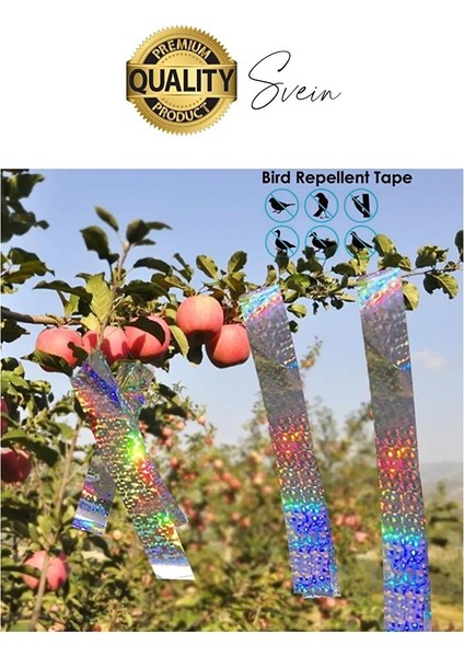 Premium Kuş Kondurmaz Rahatsız Eden Şerit Bant 45 mm x 50 mt Yansıtıcı Kuşsavar Çatı Hologram Bandı indirimleri