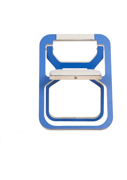 Comfy Delux Mini Katlanabilir Yer Kaplamayan Plywood Kamp Sandalyesi Mavi