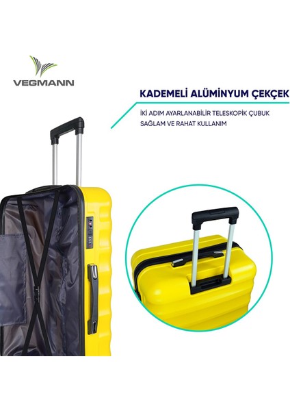 Delphin Serisi Sarı Kabin Boy Valiz , Bavul Sarı