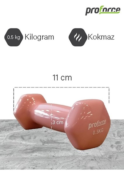 Vdb Dışı Vinil Kaplı Içi Çelik Döküm Ağırlık Dambıl 0.5 kg -Tek Adet