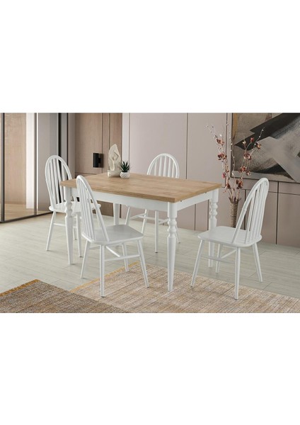 Didim Ada Açılır Mutfak Masa Sandalye Takımı 80X120