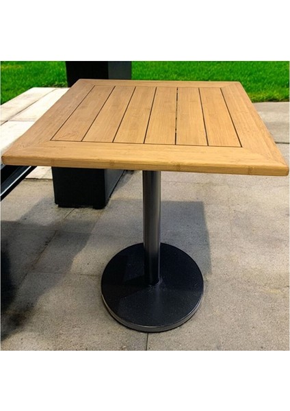 Cafe Masa Bambu Ahşap Yemek Masası 70 x 70